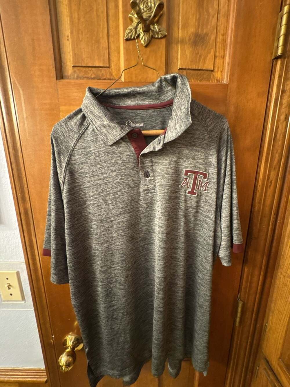 Chiliwear Texas A&M Aggies Gray Heathered Short Sleeve Polo Shirt Men's Large
